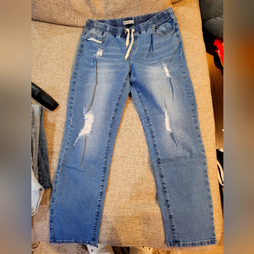 Distressed jeans